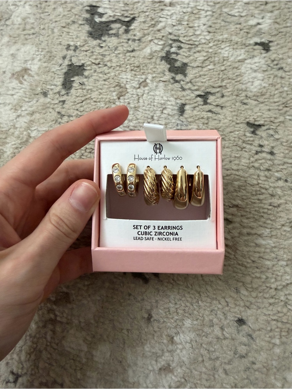House of Harlow 1960 gold earrings set of 3